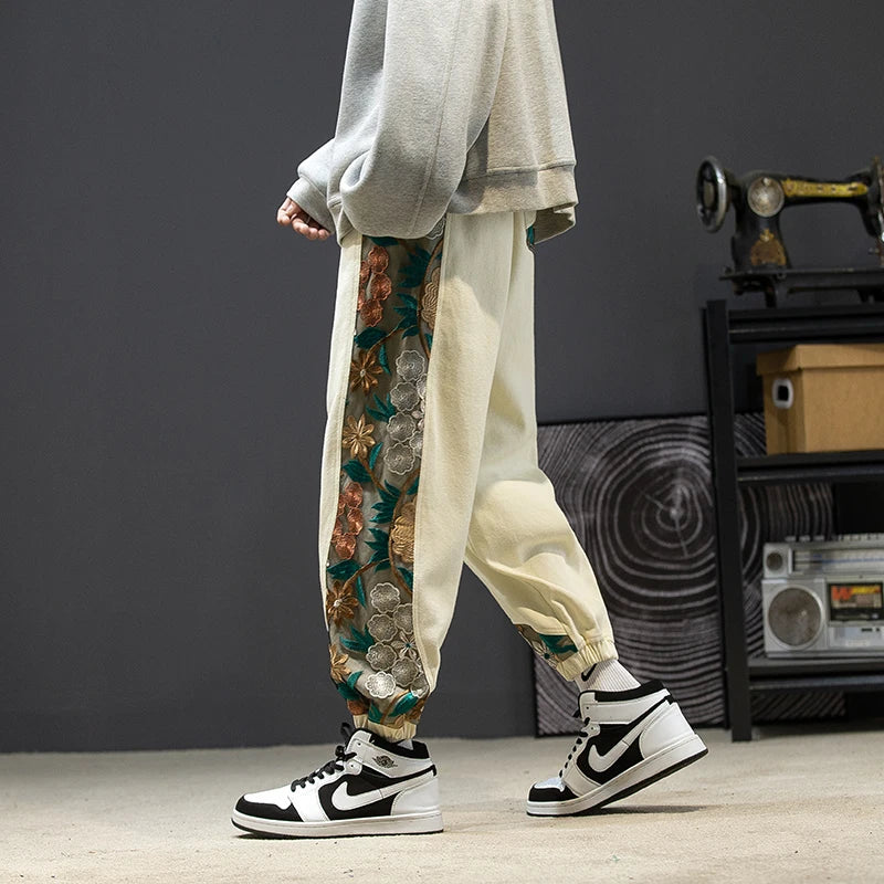 Embroidery Patchwork Harajuku Joggers