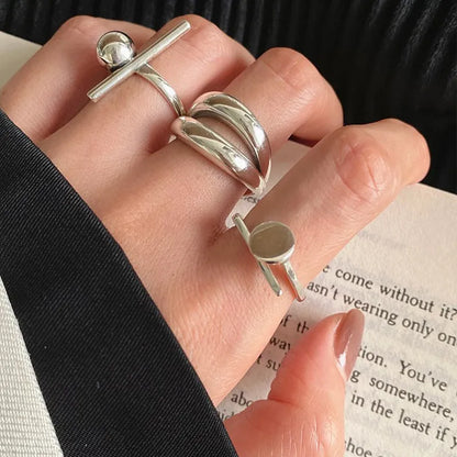 Geometric Sterling Silver Rings