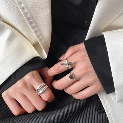 Geometric Sterling Silver Rings