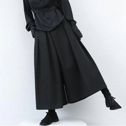 Gothic Loose Cropped Hakama Pants