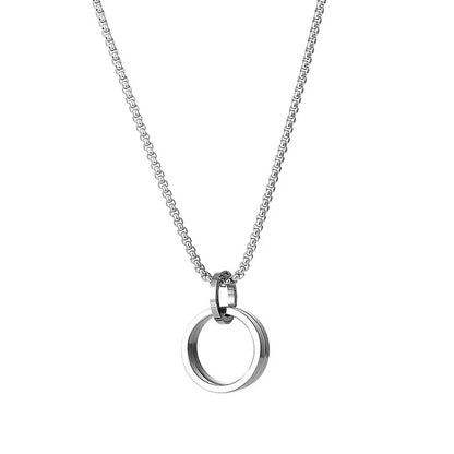 Double Ring Titanium Steel Necklace