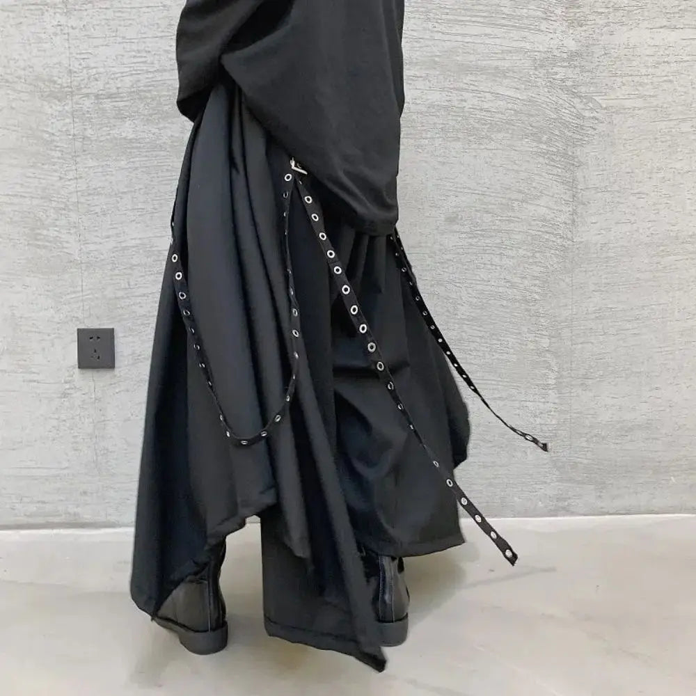 Gothic Ribbon Wide Leg Pants