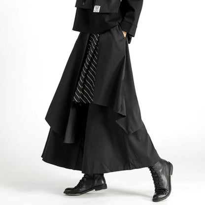 Dark Style Double Layer Irregular Skirt