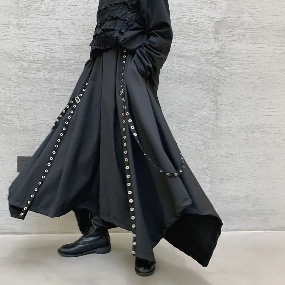 Gothic Ribbon Wide Leg Pants