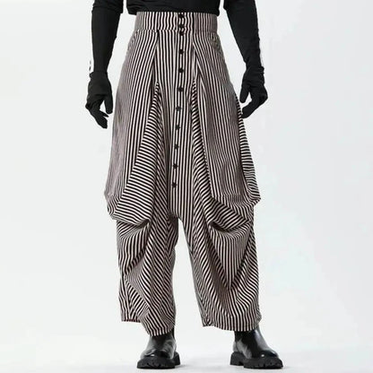 Striped Drop-Crotch Pant