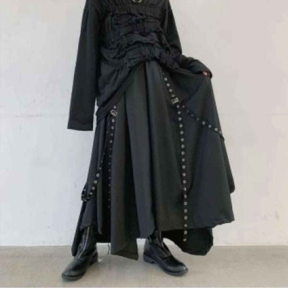 Gothic Ribbon Wide Leg Pants