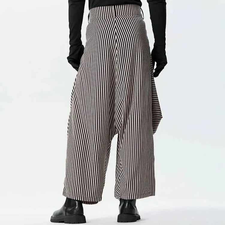 Striped Drop-Crotch Pant