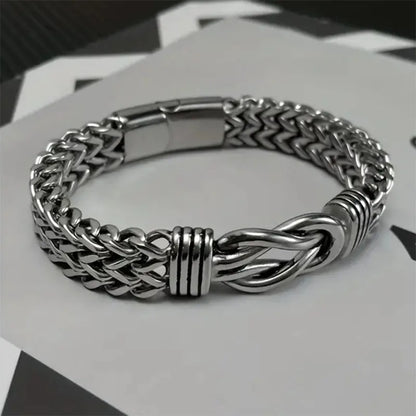 Titanium Steel Double-Row Chain with Magnetic Buckle