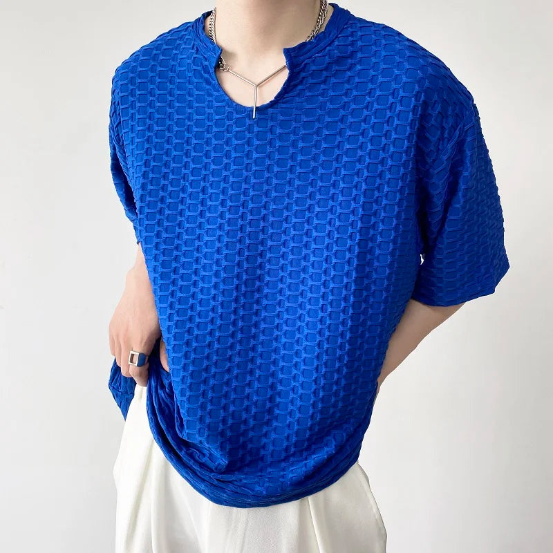 Jacquard Ice V-Neck Half Sleeve