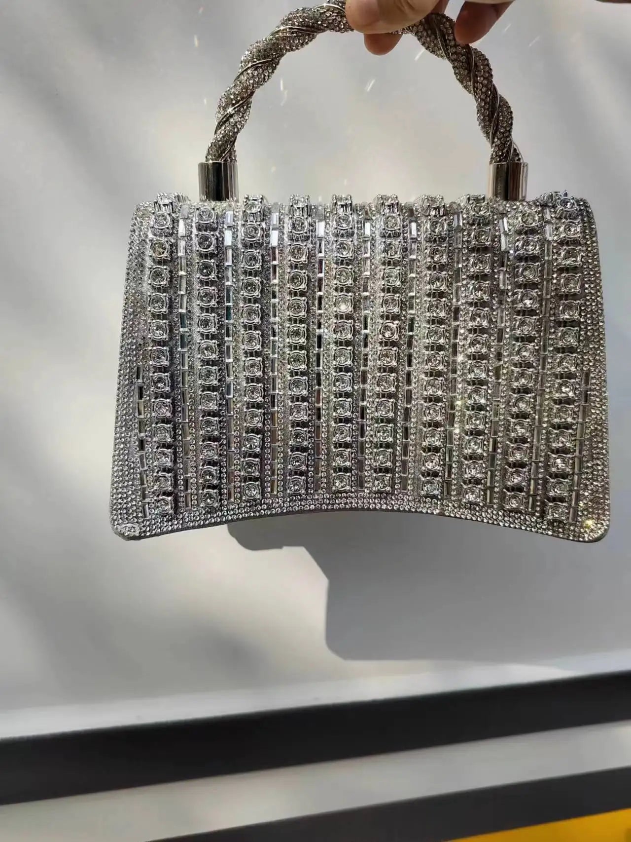 Top-Handle Rhinestone Purse