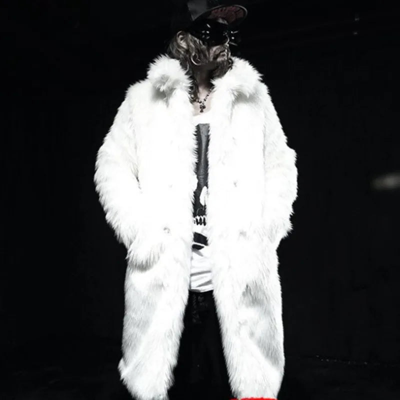 Long Combo Faux Fur Coat