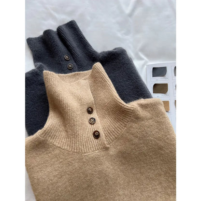 Buttoned Knit Pullover Vest