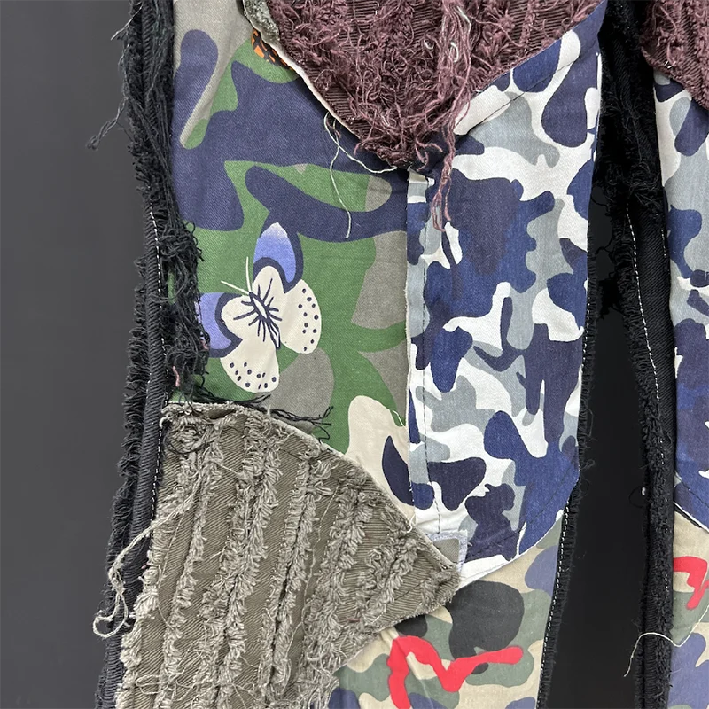 Camouflage Patchwork Loose Denim