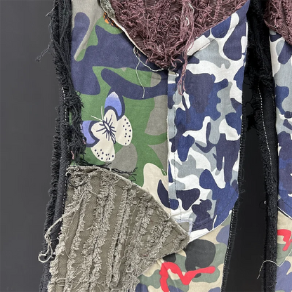 Camouflage Patchwork Loose Denim