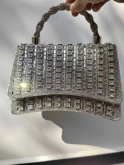 Top-Handle Rhinestone Purse