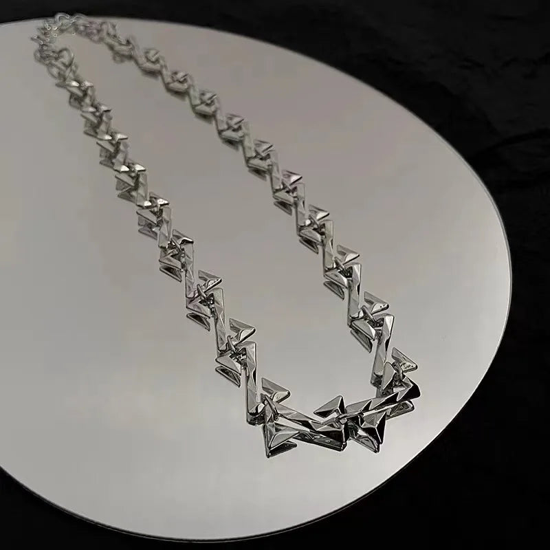 Silver Stainless Steel 'Z' Letter Chain Necklace