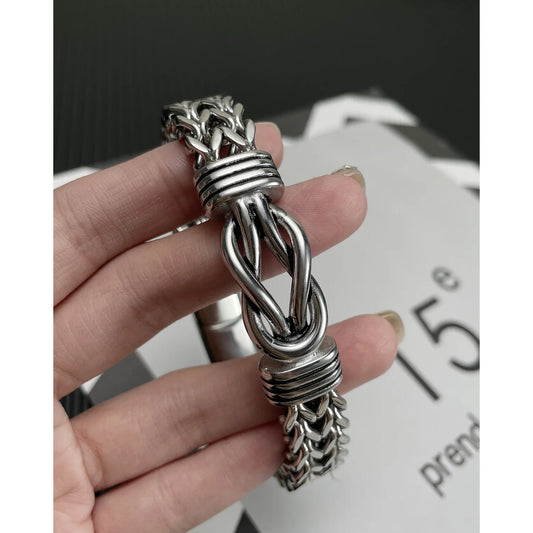 Titanium Steel Double-Row Chain with Magnetic Buckle